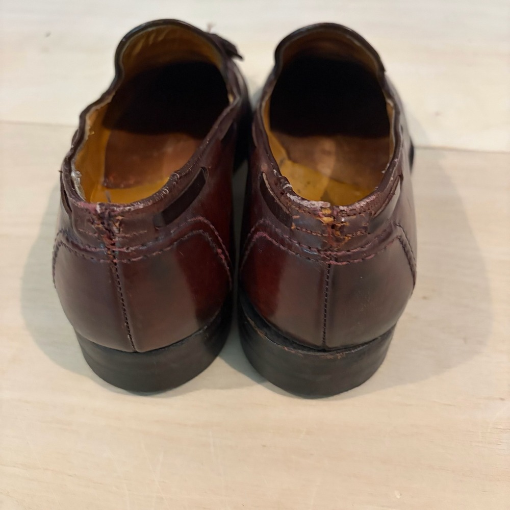 Peal & Co Brooks Brothers Tassel Loafers Mens 10 C Brown Leather Dress Shoes JR - Picture 4 of 9